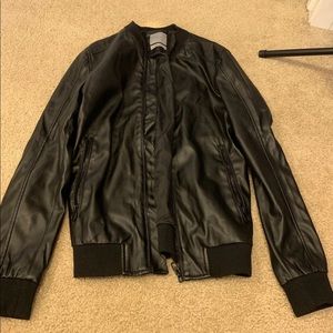 zara man leather Bomber Jacket